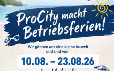 Betriebsferien vom 10.08.-23.08.2026