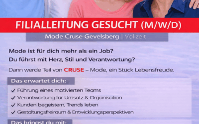 Modehaus Cruse sucht eine Filialleitung